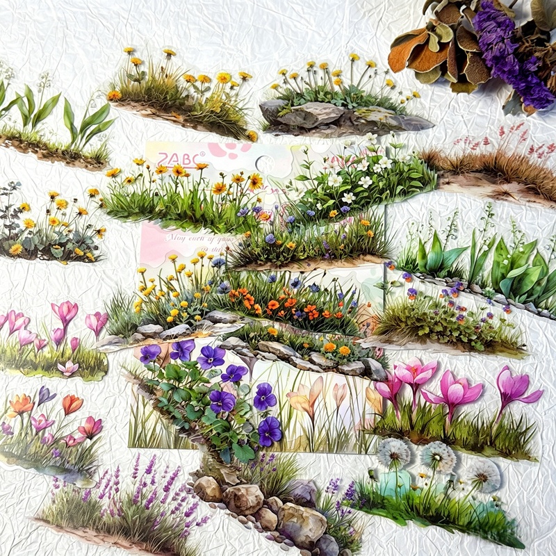 20 枚花柄 PET ステッカーパックレトロ水彩花ステッカー - Garden Journal Planner のレビューと価格