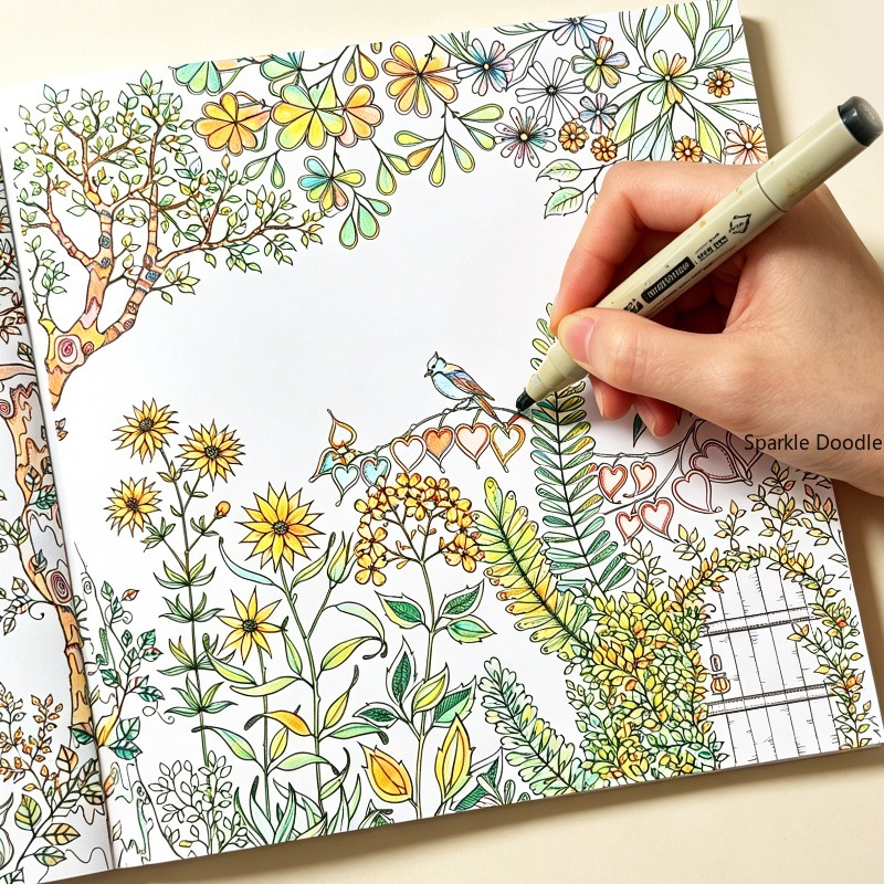 大人向け瞑想減圧落書きブック、シークレットガーデンの花と鳥の - Garden Journal Planner のレビューと価格